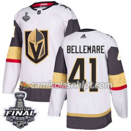 Camisola Vegas Golden Knights Bellemare 41 2018 Stanley Cup Final Patch Adidas Branco Authentic - Homem